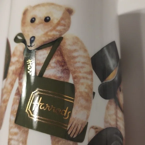 Vintage Harrods White Teddy Bear  Fine Bone China Mug Gold script 4 3/4” H - Picture 10 of 10